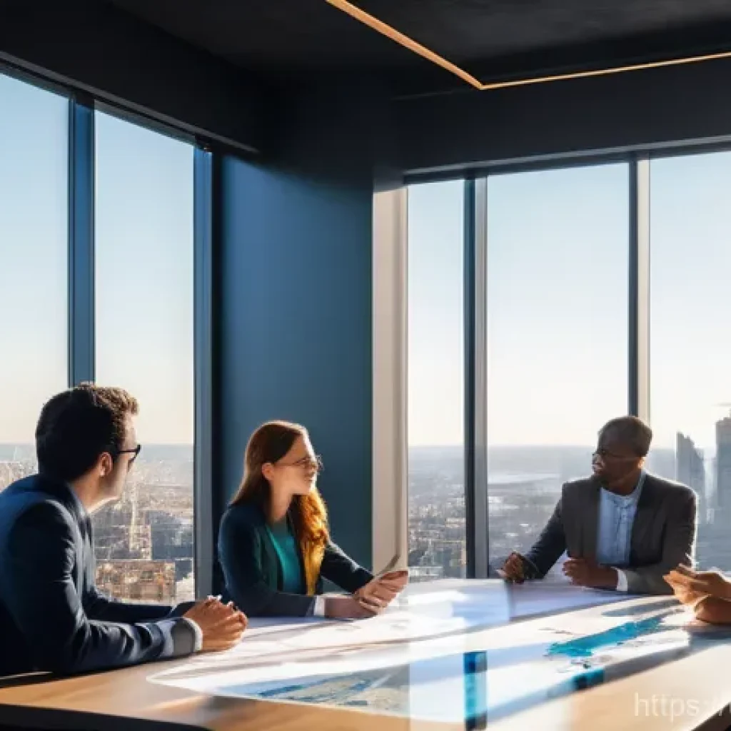 도시계획 업무에서의 팀워크 중요성 - **Prompt 1: Collaborative Urban Planning Team**
"A diverse group of urban planners, architects, ...