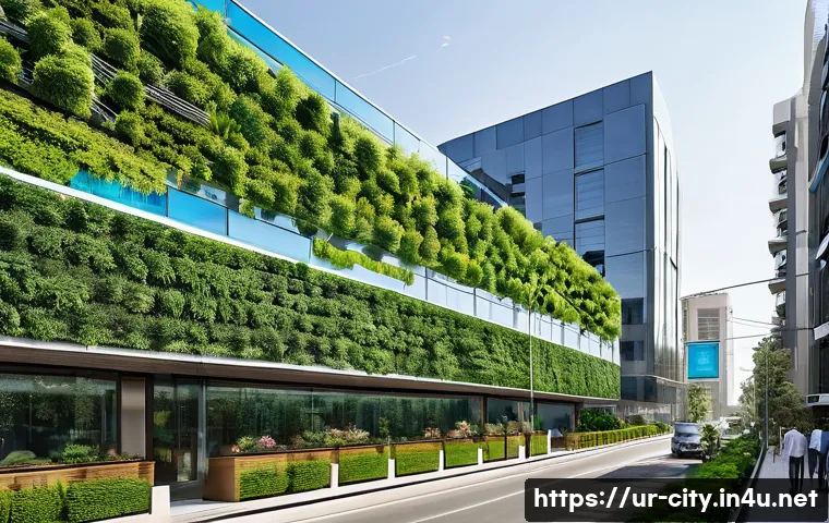 도시계획 전문가 인터뷰 내용 - **A Harmonious Smart City with Green Infrastructure:**
"An aerial, high-angle shot of a bustling...